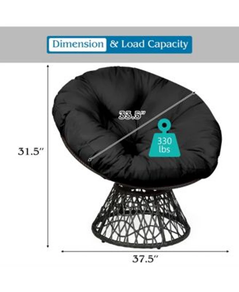 Costway Rattan Papasan Chair Ergonomic 360degree Swivel Mall of America®