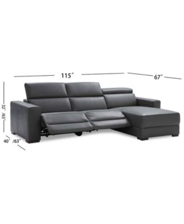 Nevio Leather Power Reclining Sectional Sofa Baci Living Room
