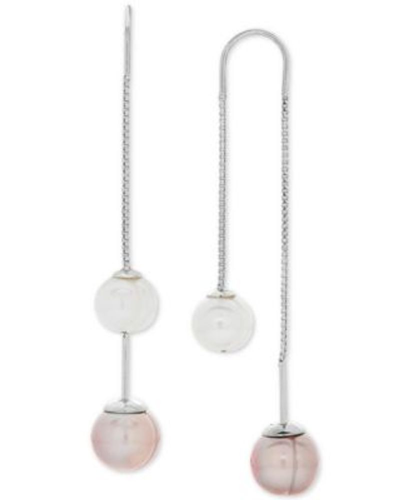 Arabella Gray and White Cultured Freshwater Pearl 8mm Threader