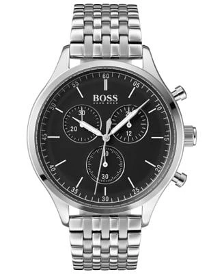 BOSS Hugo Men s Ambassador Stainless Steel Bracelet Watch 43mm