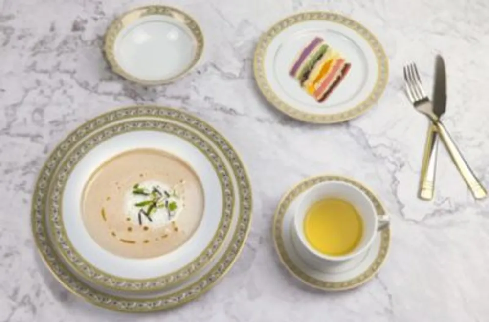 Lorren Home Trends Safora 57PC Dinnerware Set, Service for 8 Mall of