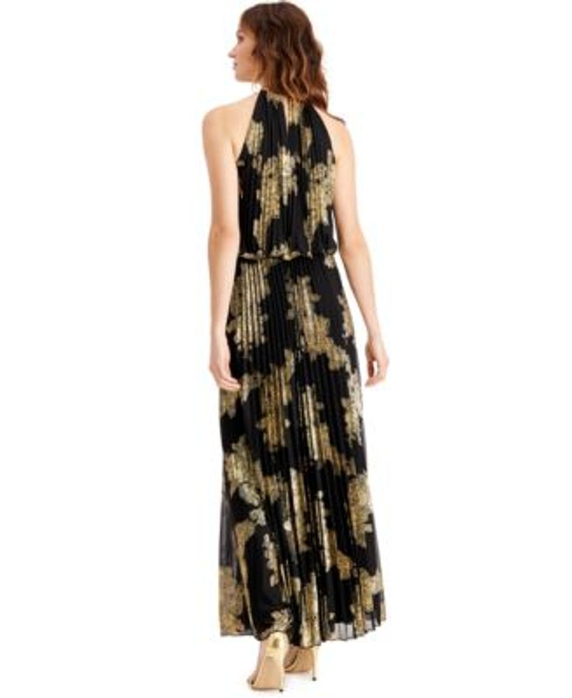 Msk metallic 2025 print blouson gown