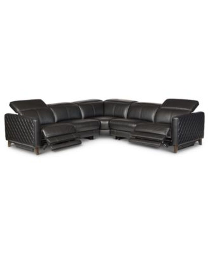 Furniture CLOSEOUT! Jaconna 5Pc. Leather Sectional with 2 Power