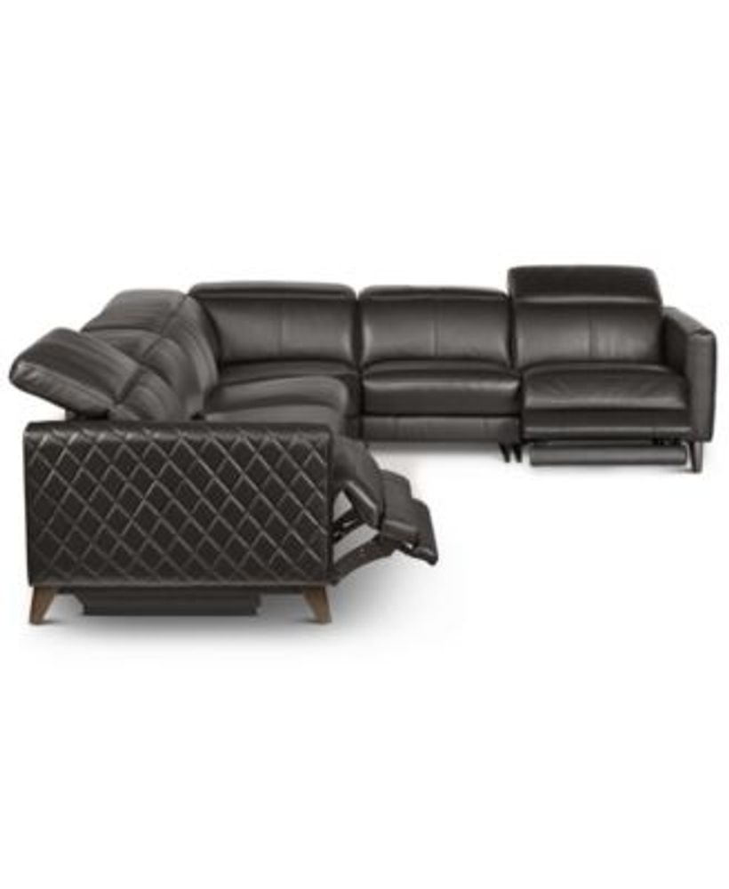 Furniture CLOSEOUT! Jaconna 6Pc. Leather Sectional with 2 Power