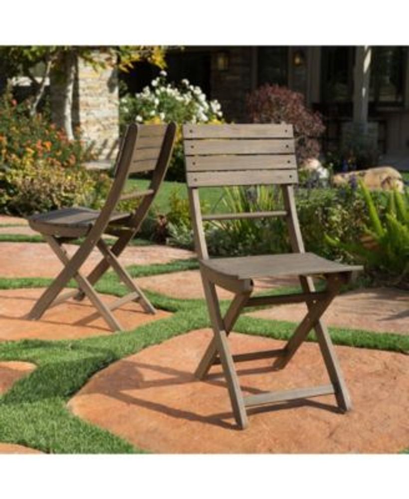 Noble House Positano Outdoor Foldable Dining Chairs, Set of 2 Mall of