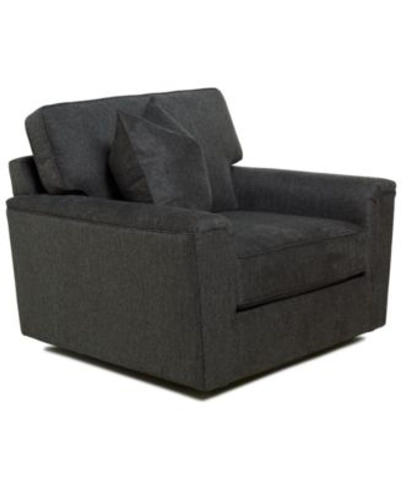 Furniture Jordani 44" Fabric Swivel Chair, Created for Macy's Mall of