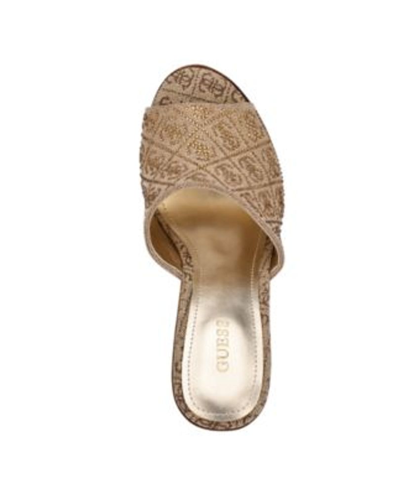 GUESS Women s Gemely Fashion Wood Sandals Mall of America