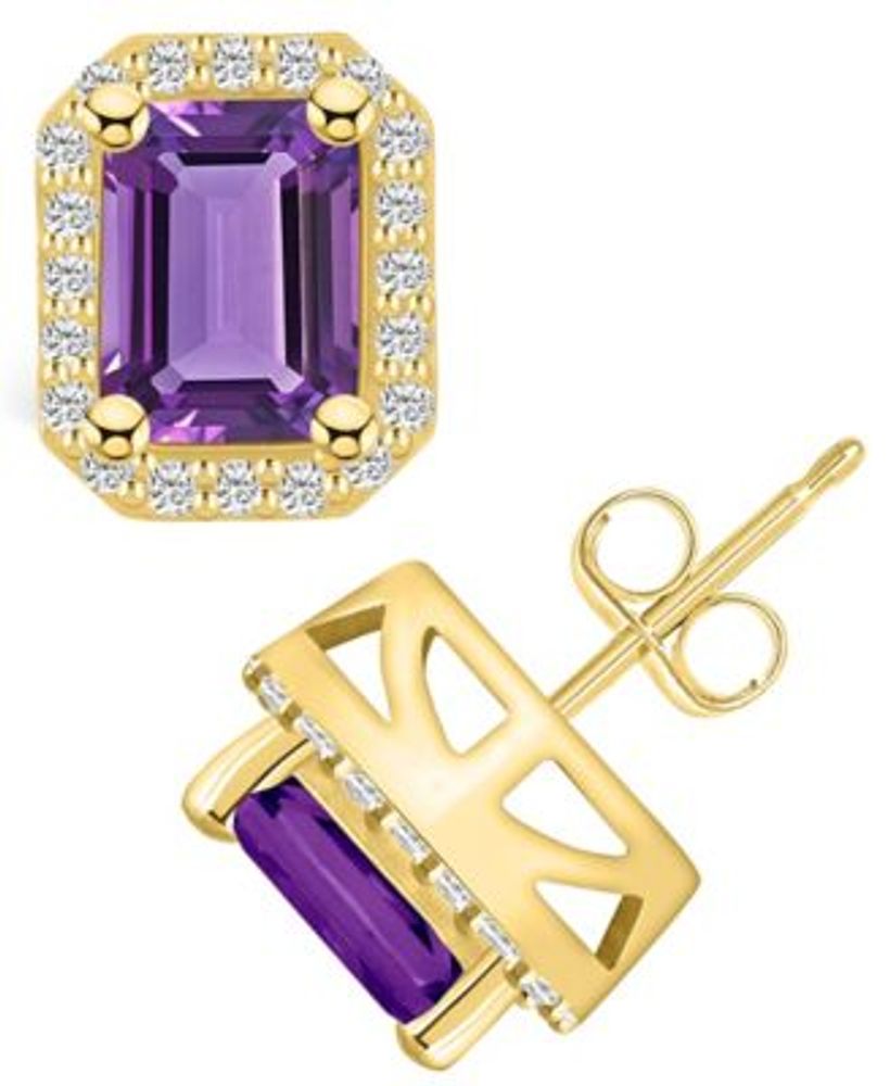 Macy s Amethyst 3 1 5 ct. t.w. and Diamond 3 8 ct. t.w. Halo