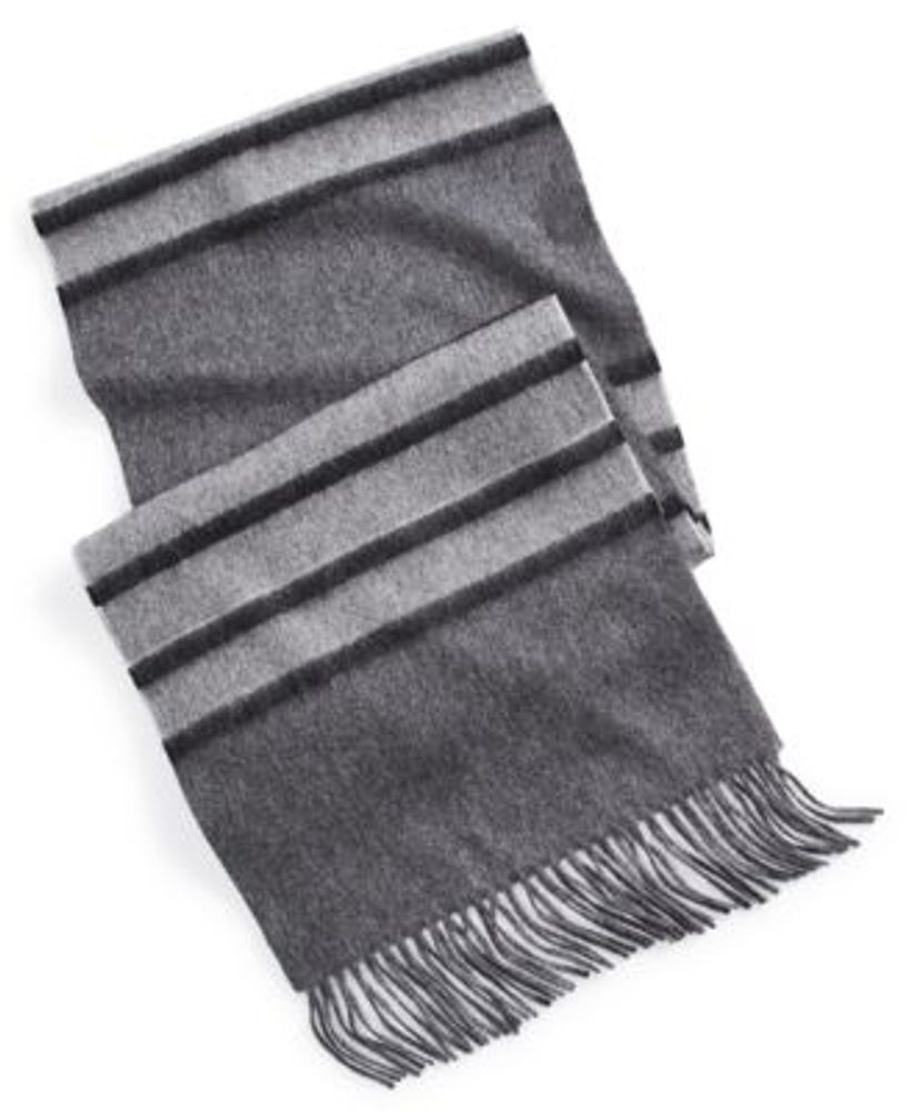 Club Room Men's Cashmere Horizontal Stripe Scarf, Created for Macy's
