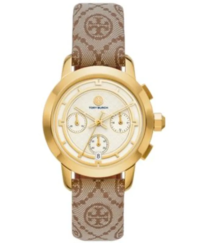 Tory Burch Women's Chronograph The Tory Hazelnut Jacquard and