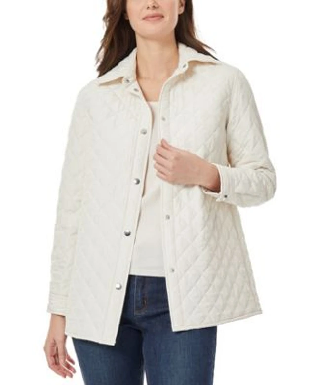Macys womens quilted jacket hot sale