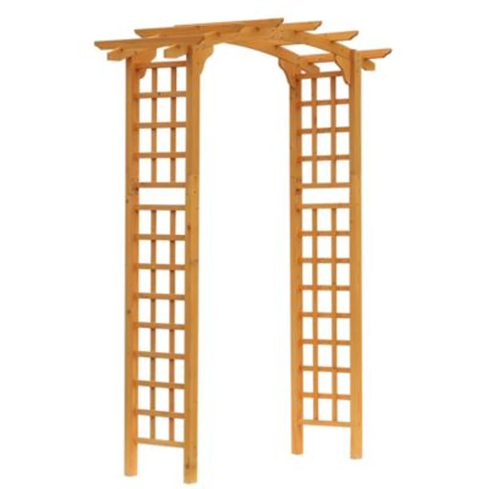 Outsunny 7.5FT Outdoor Garden Arch Arbor Trellis Wooden Wedding Gateway