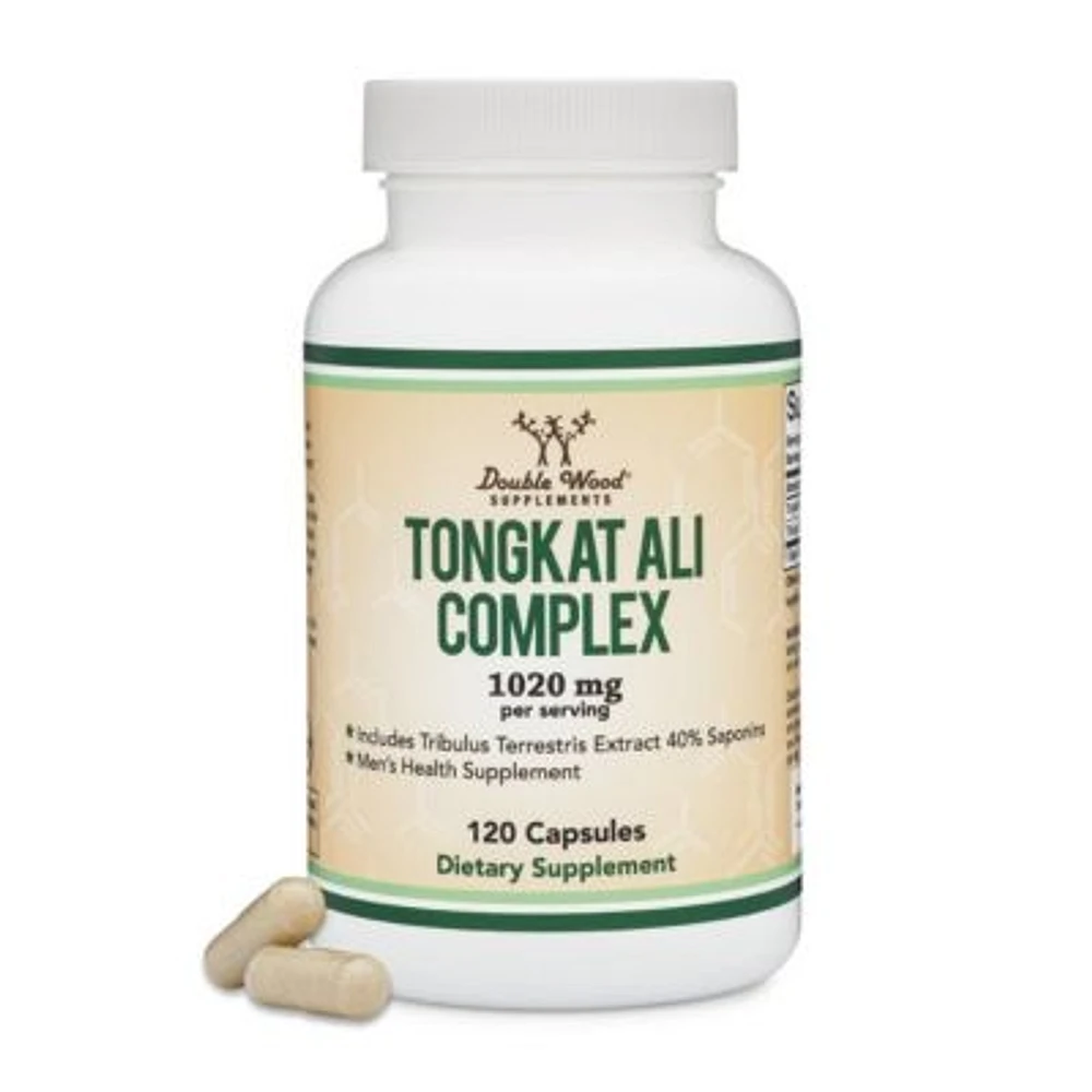 Double Wood Supplements Tongkat Ali 120 capsules, 1020 mg servings