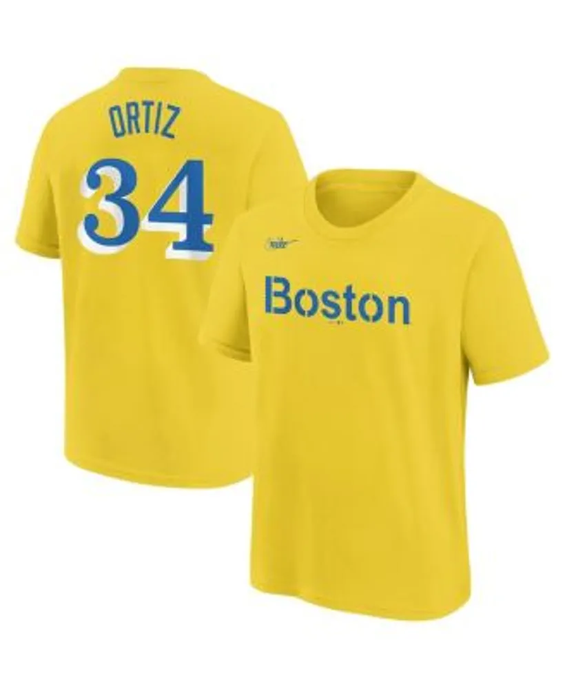 Nike Youth Boys and Girls David Ortiz Gold Boston Red Sox Name