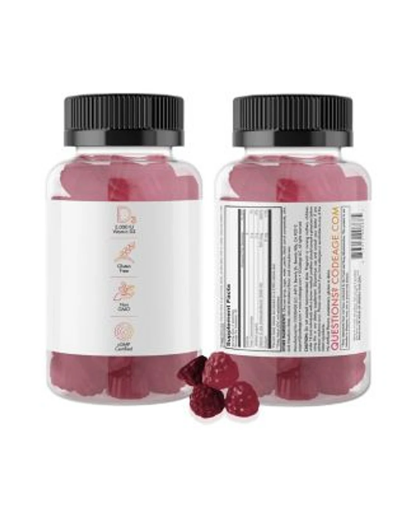 Codeage Vitamin D3 Gummies 2Pack, 5000 IU, Strawberry Flavored Vitamin