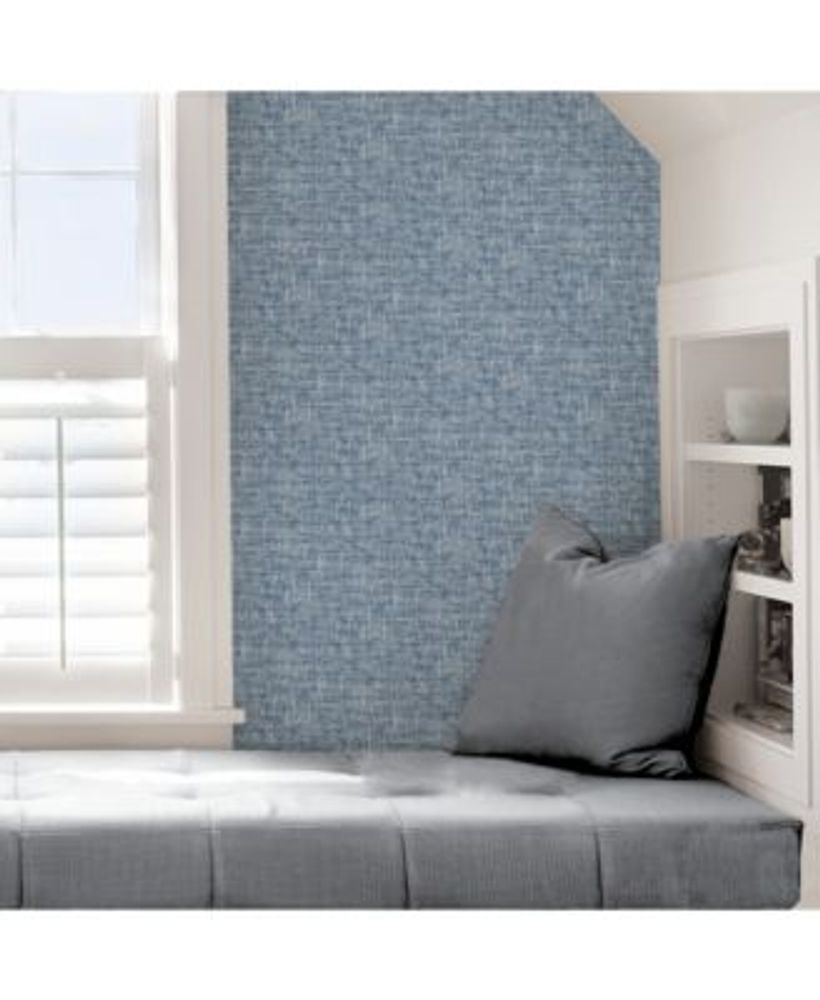Brewster Home Fashions Navy Poplin Texture Peel And Stick Wallpaper