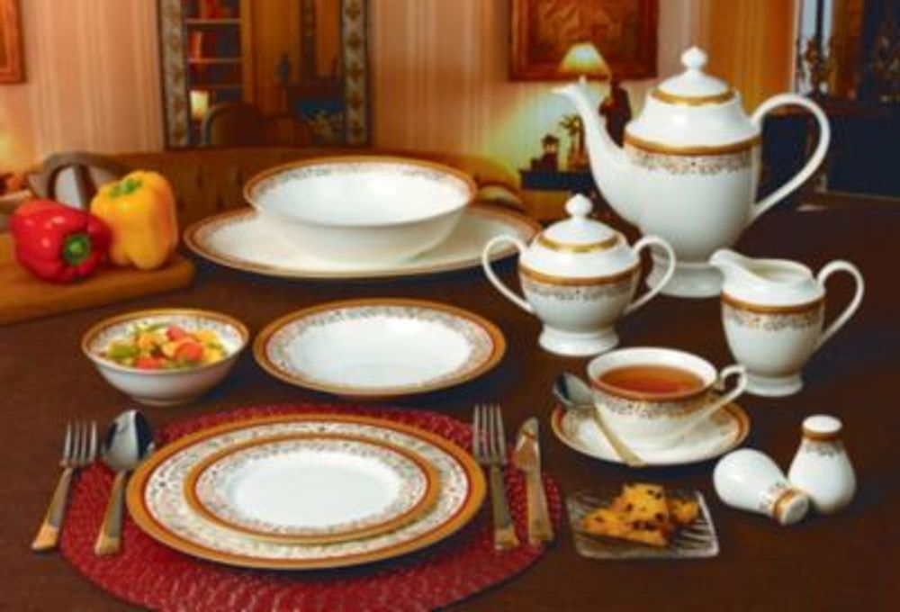 Lorren Home Trends Romina 57PC Dinnerware Set, Service for 8 Mall of