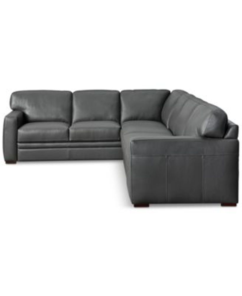Furniture Avenell 3 Piece Leather Sectional Sofa with Chair
