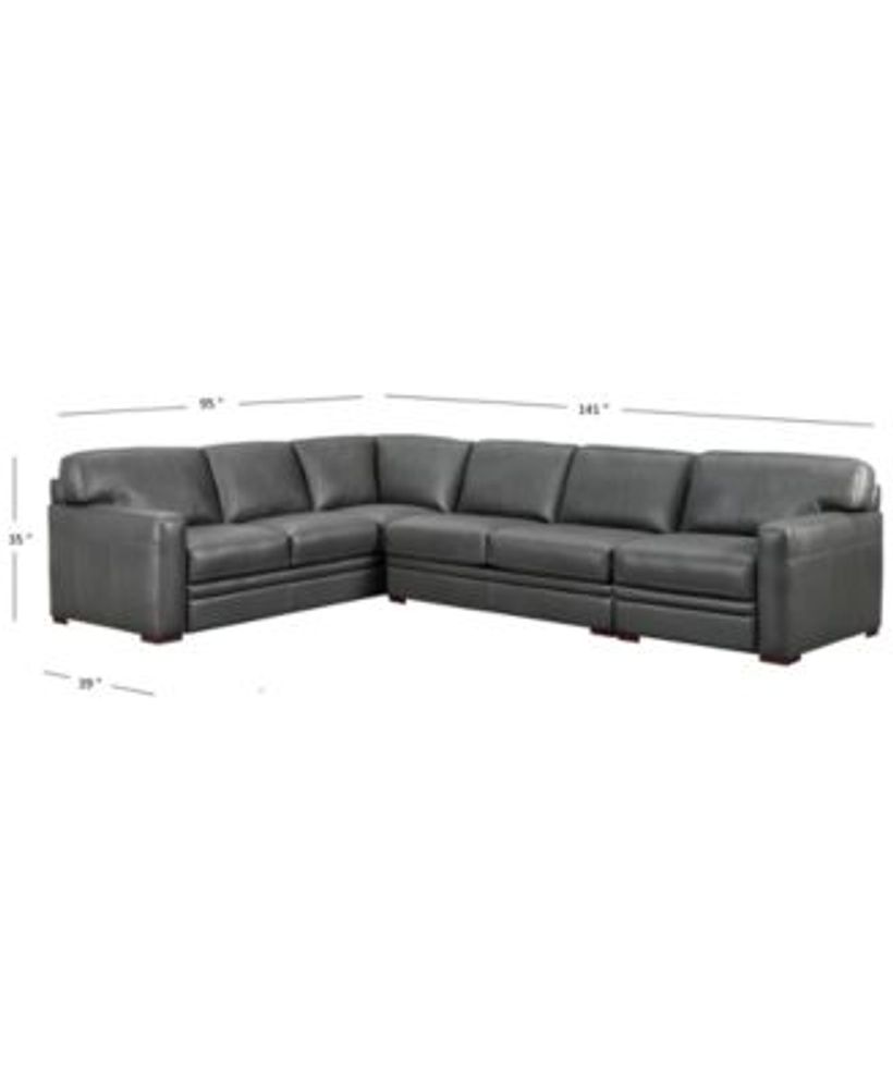 Furniture Avenell 3 Piece Leather Sectional Sofa with Chair