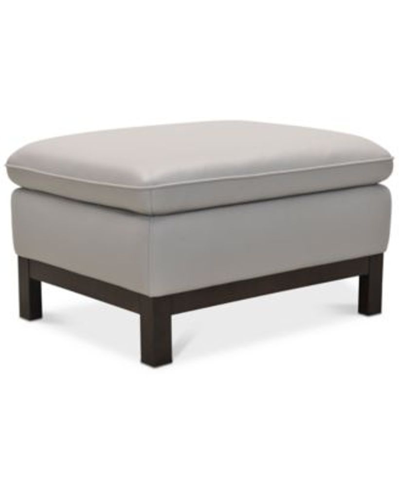 Furniture Virton 24" Leather Ottoman, Created for Macy's Mall of America®