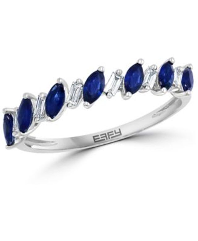 99540円 エフィー コレクション レディース リング アクセサリー EFFYreg; Sapphire (5/8 ct.   Diamond (1/8 ct. Statement Ring in 14k White Gold Sapphire ジェムストーン 