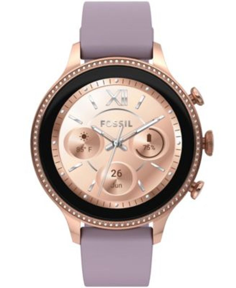 Fossil Women s Gen 5E Lavender Silicone Strap Smartwatch 42mm