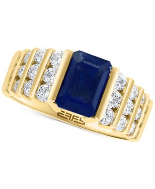 99540円 エフィー コレクション レディース リング アクセサリー EFFYreg; Sapphire (5/8 ct.   Diamond (1/8 ct. Statement Ring in 14k White Gold Sapphire ジェムストーン 