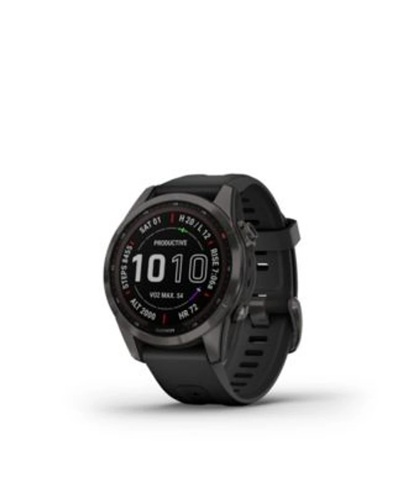 Garmin Unisex Fenix 7S Sapphire Solar Carbon Gray Diamond like