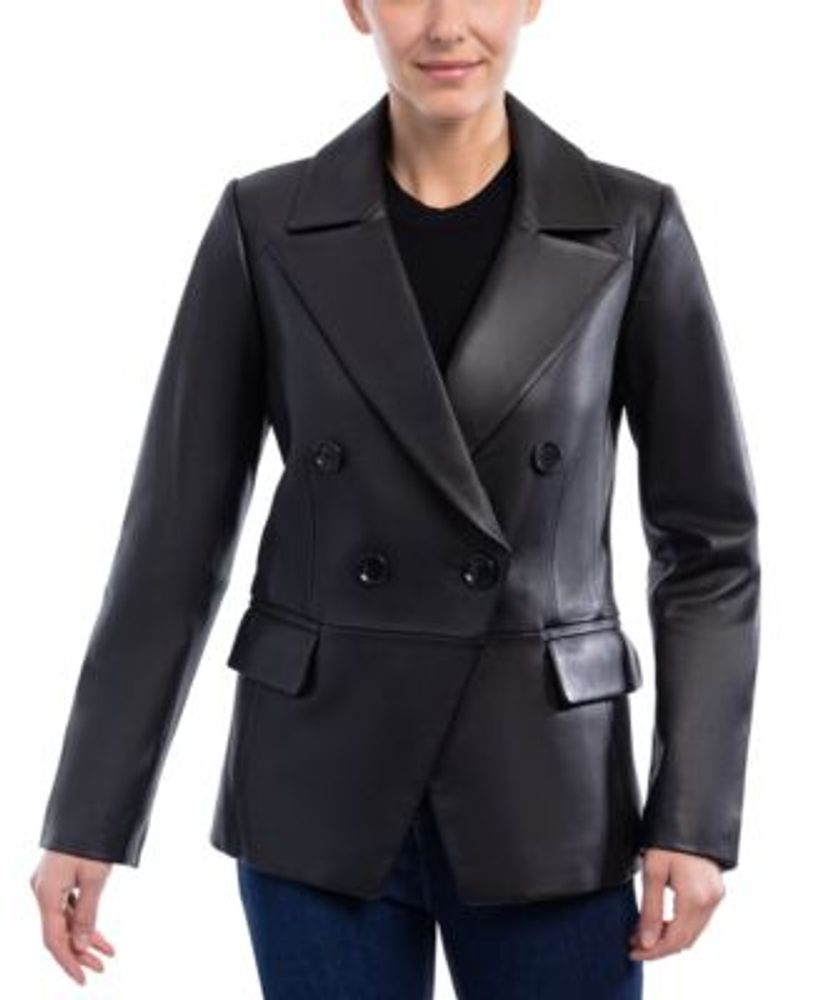 Anne Klein Women's Leather DoubleBreasted Blazer Coat Mall of America®
