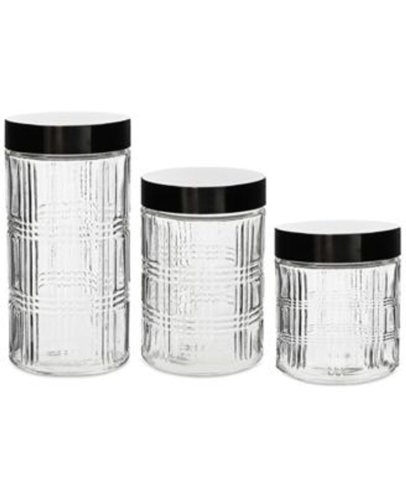 Style Setter Portland Round Glass Canisters with Lids, Set of 3 Mall