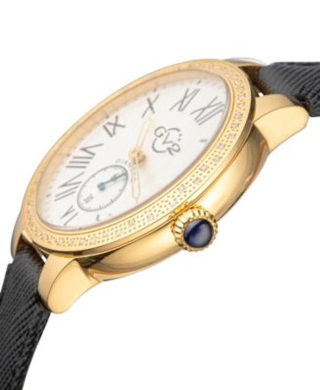 GV2 by Gevril Women s Astor Swiss Quartz Diamond Accents Black