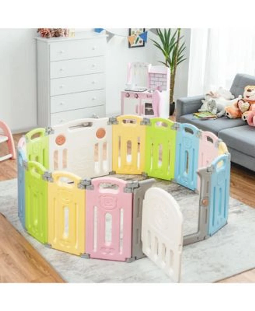 Costway 14 Panel Foldable Baby Playpen Kids Activity Center Mall of