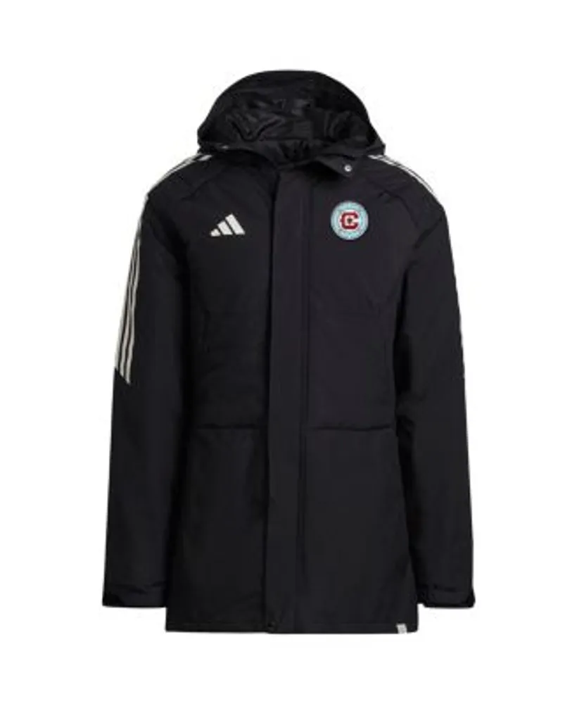 Adidas Men's Black Chicago Fire Stadium Parka Raglan Full-Zip