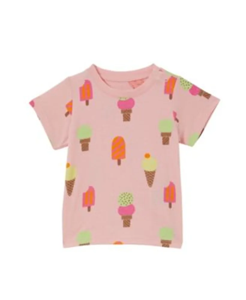 COTTON ON Baby Girls Ice Cream Cones Print Short Sleeved T Shirt