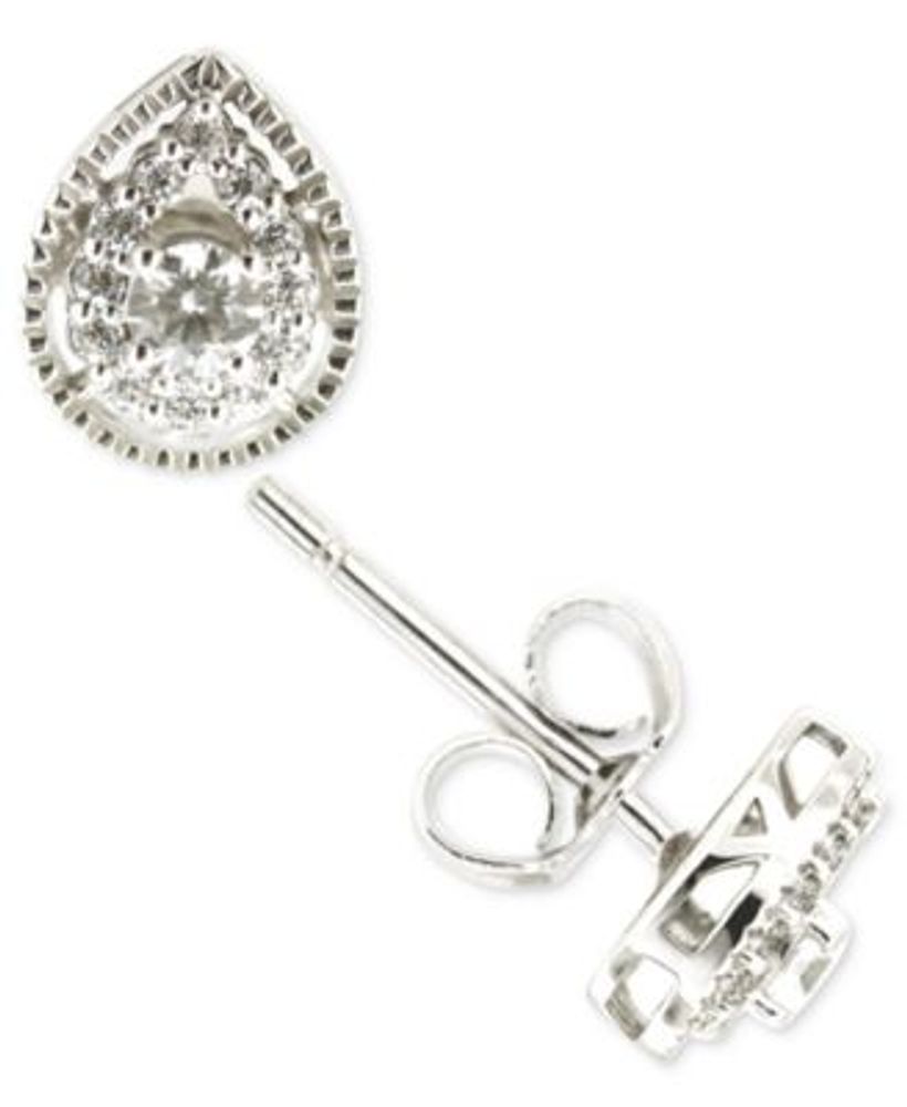 Macy's Diamond Teardrop Stud Earrings (1/4 ct. t.w.) in 14k White Gold