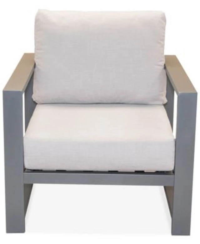 Furniture Aruba Grey Aluminum Outdoor Club Chair with Sunbrella