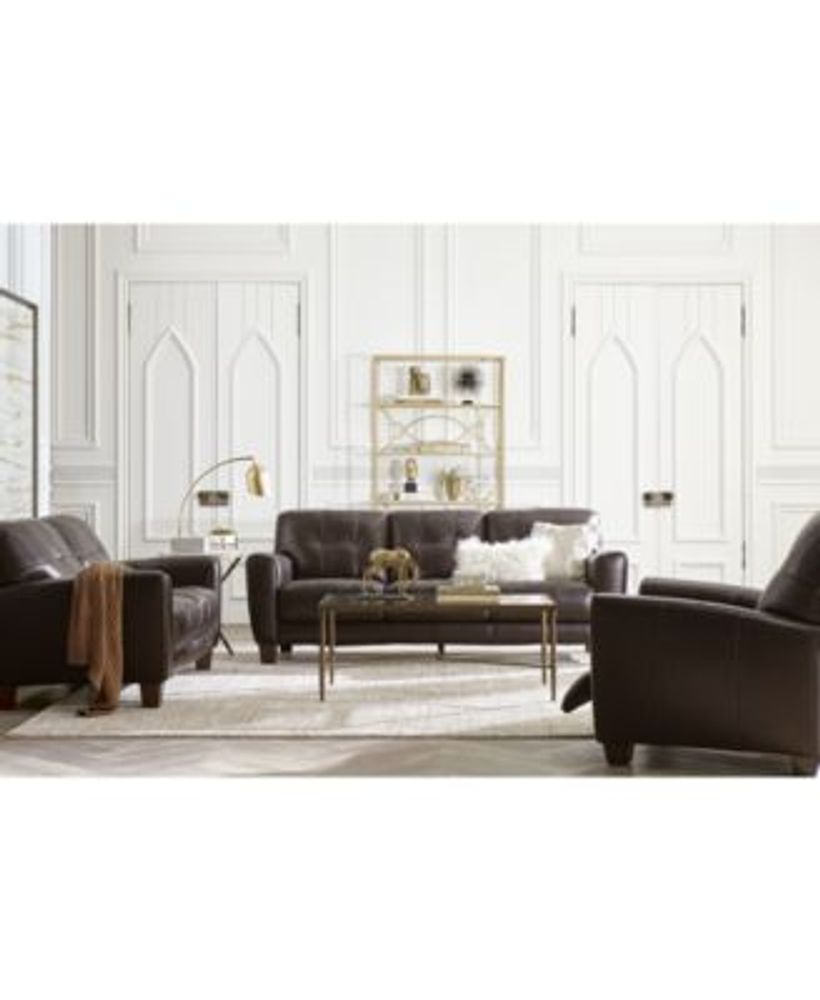 Kaleb tufted store leather sofa