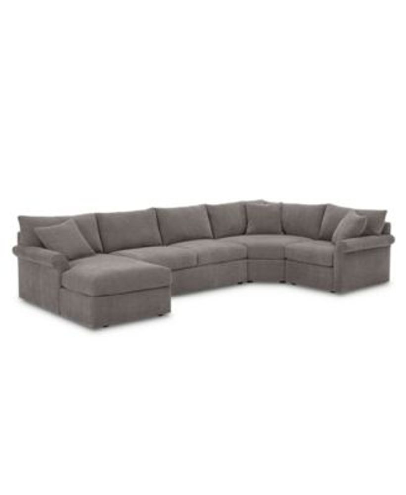 Radley 4 Piece Fabric Chaise Sectional Sofa Baci Living Room