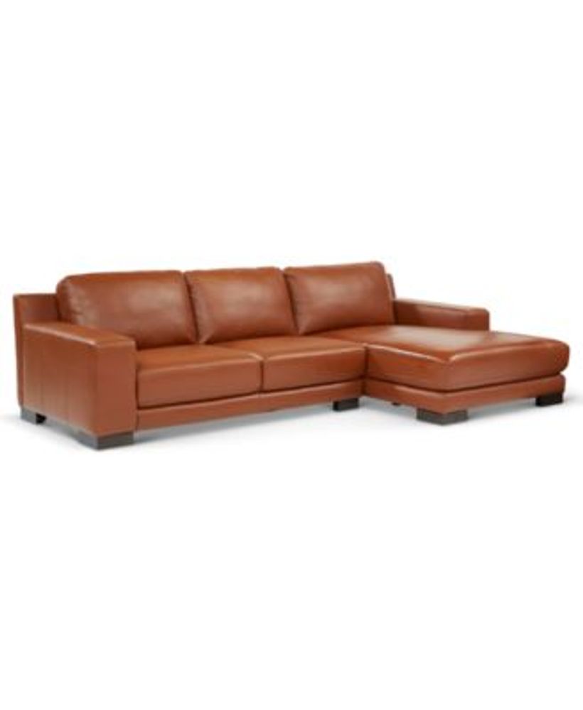 Furniture Darrium 2Pc. Leather Sofa with Chaise, Created for Macy's