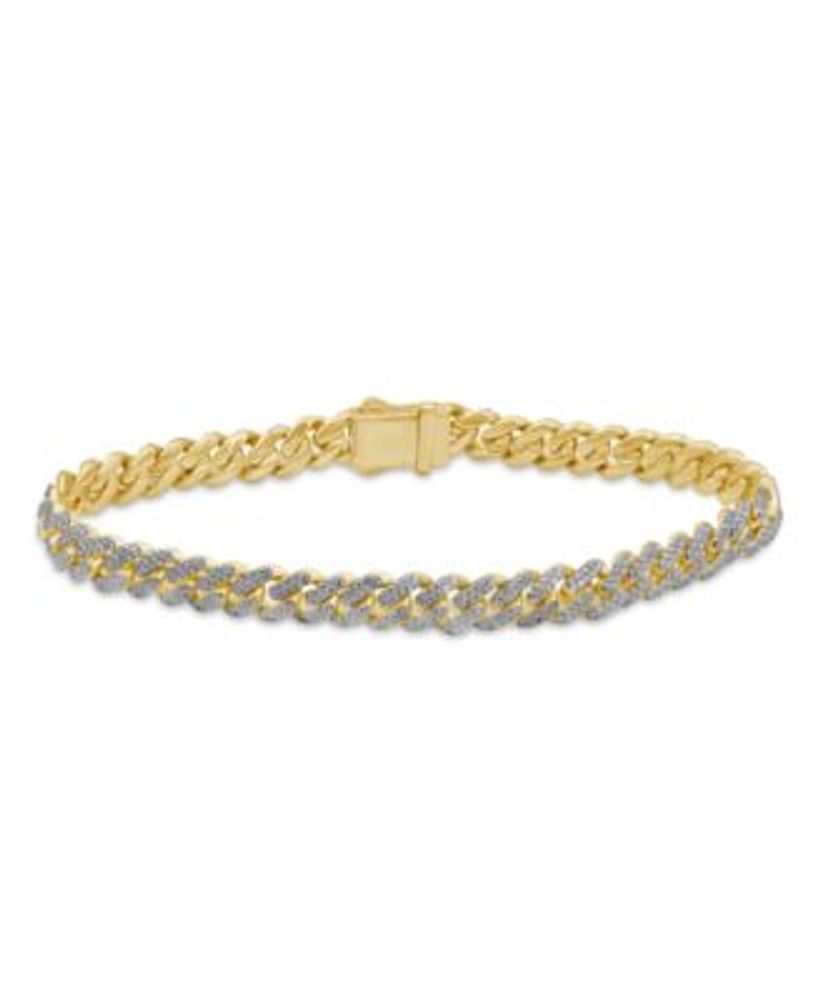 Macy s Men s Diamond 3 ct. t.w. Cuban Link Bracelet in 10K