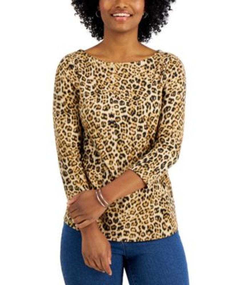 Macys animal print tops sales