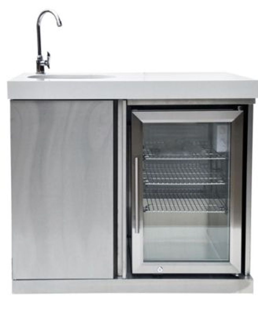 Mont Alpi Outdoor Kitchen Stainless Steel Sink and Fridge Mall of