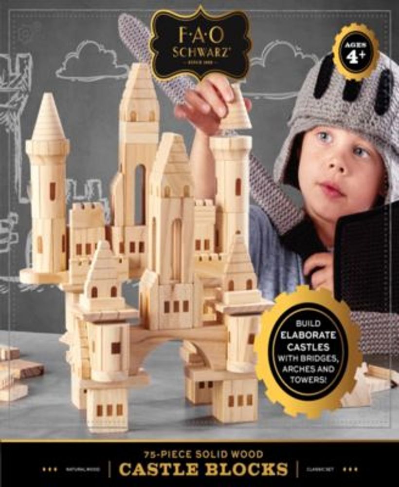Fao schwarz 75 piece solid wood hot sale castle blocks