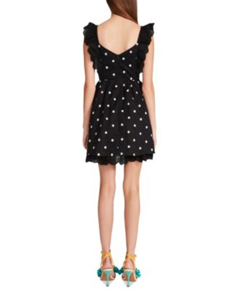 Betsey Johnson Embroidered Daisy Voile LaceUp Fit & Flare Dress Mall