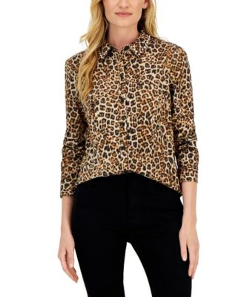 Macys leopard tops 2025
