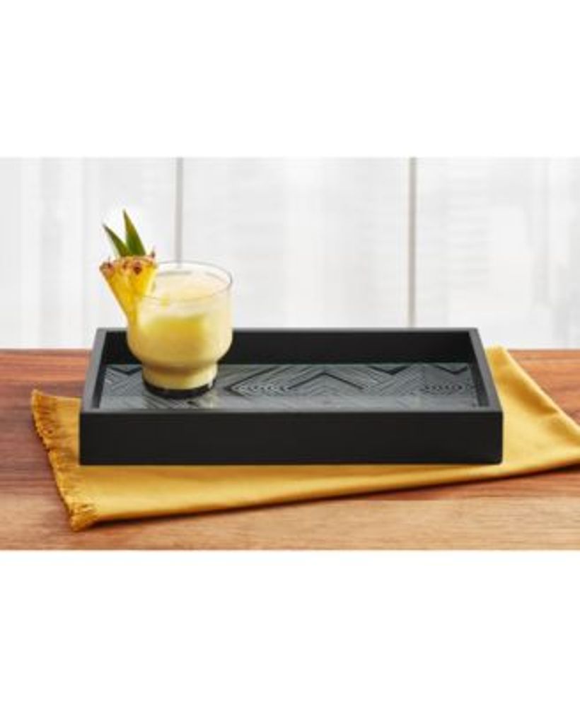 Hotel Collection Small Wood & Glass Serve Tray, Created For Macy's