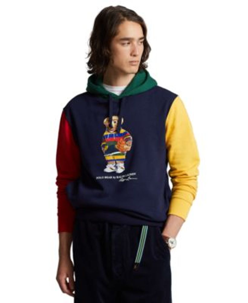 Mens polo hoodie with bear deals