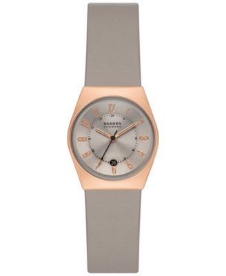 Skagen Women's Grenen Lille Solar Halo Ocean Blue Leather Watch