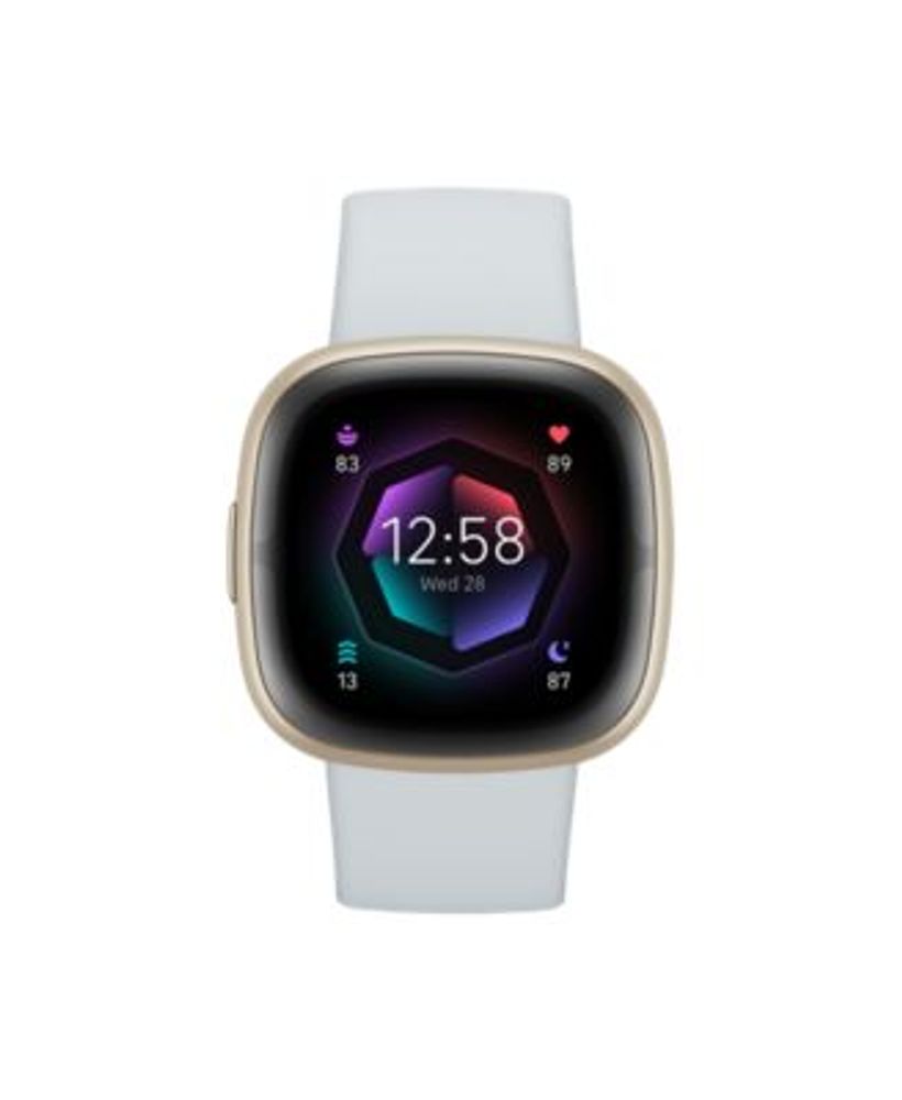 Fitbit Sense 2 Blue Mist Soft Gold-Tone Smartwatch, 39mm | The