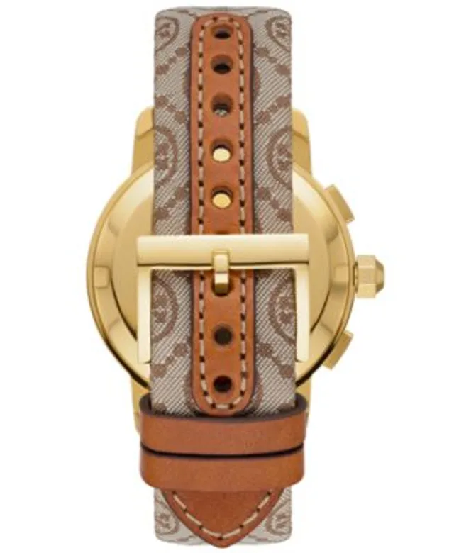 Tory Burch Women's Chronograph The Tory Hazelnut Jacquard and